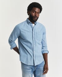 camisa chambray Índigo de corte regular - azul claro