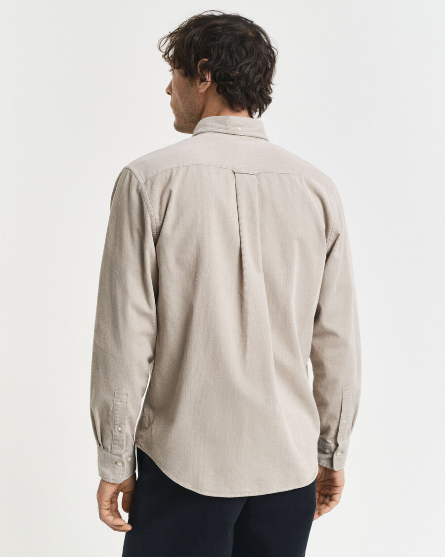camisa de pana de algodón de corte regular - gris oscuro