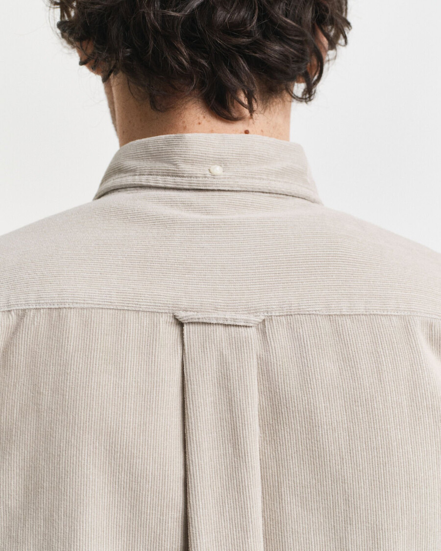 camisa de pana de algodón de corte regular - gris oscuro
