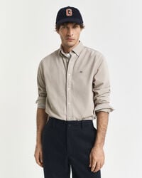 camisa de pana de algodón de corte regular - gris oscuro