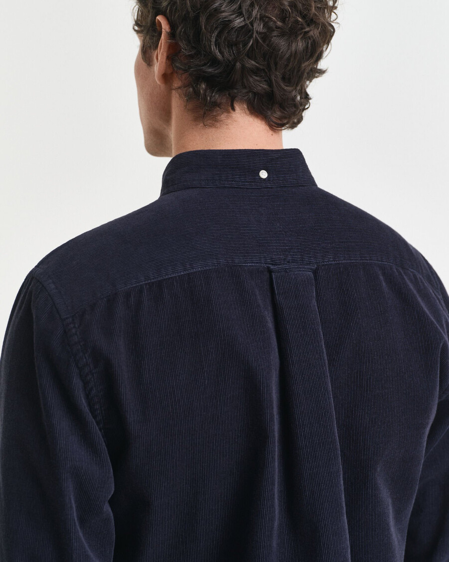 camisa de pana de algodón de corte regular - azul noche