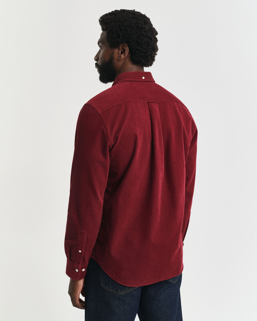 camisa de pana de algodón de corte regular - plumped red