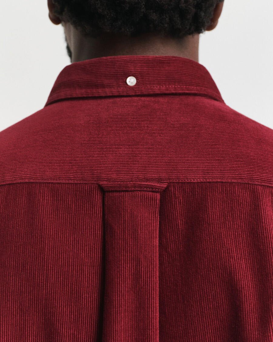 camisa de pana de algodón de corte regular - plumped red