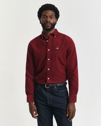camisa de pana de algodón de corte regular - plumped red