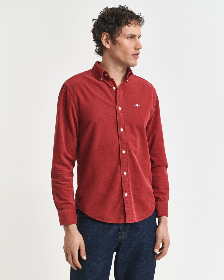 camisa de pana de algodón de corte regular - modern rust