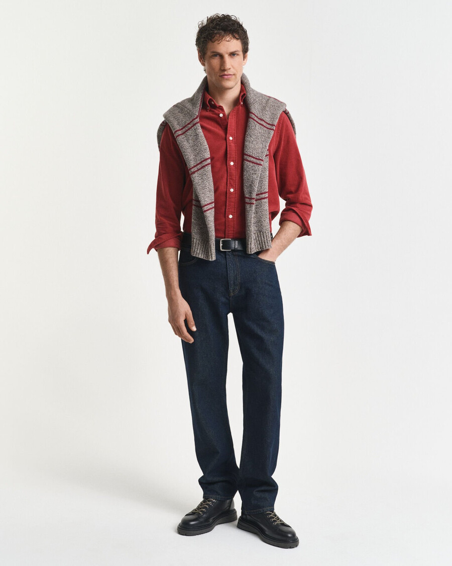 camisa de pana de algodón de corte regular - modern rust