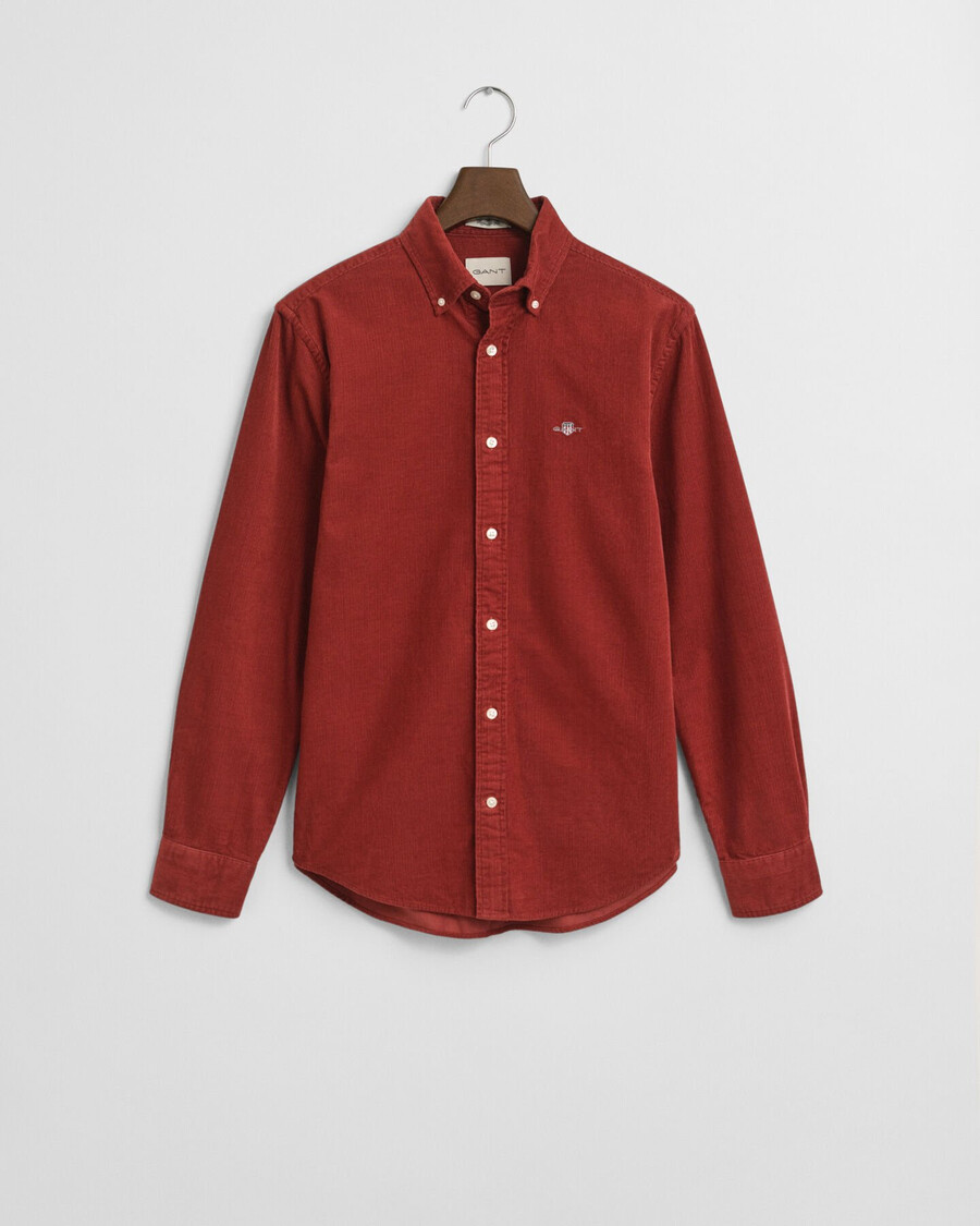 camisa de pana de algodón de corte regular - modern rust