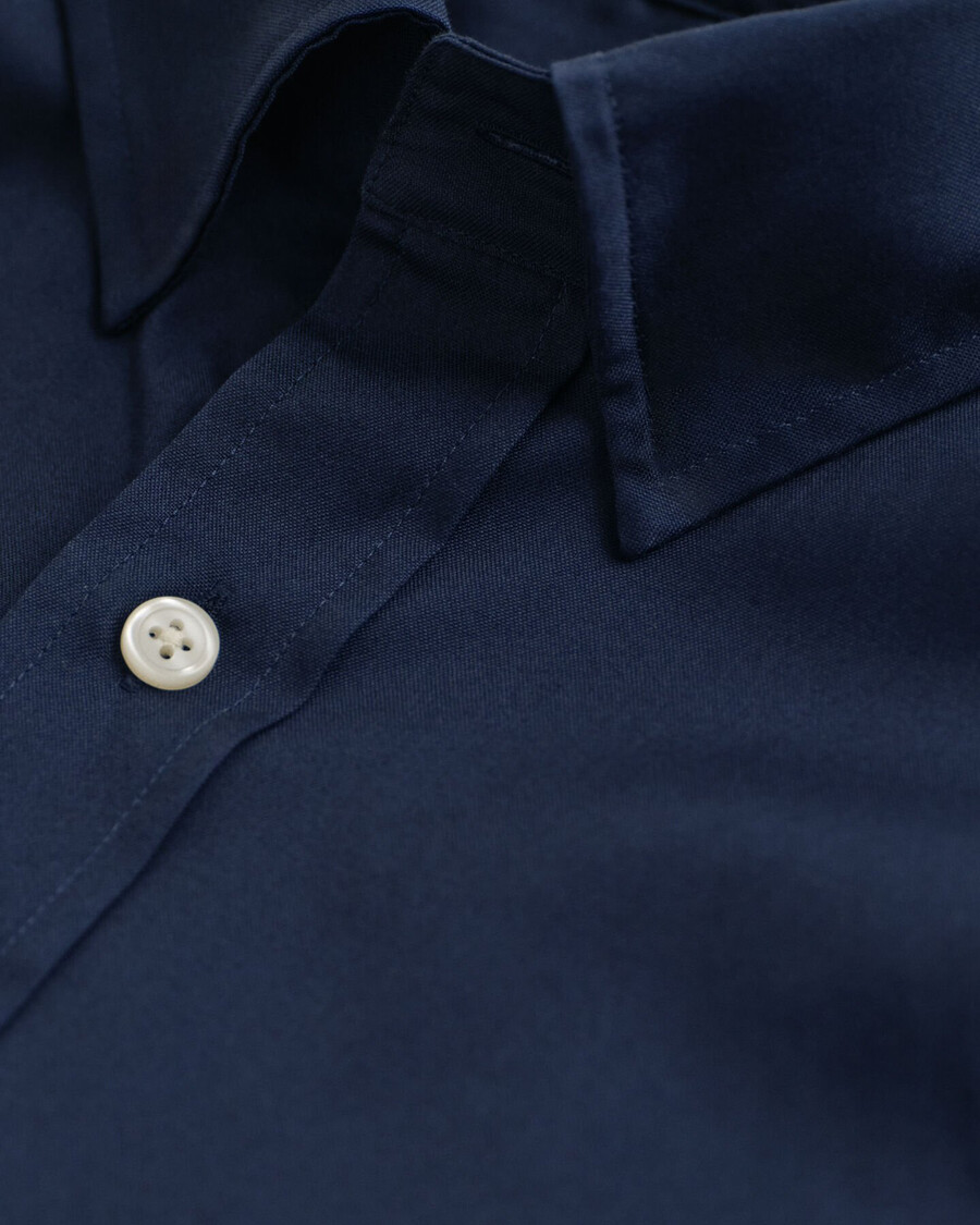 camisa oxford pinpoint de corte regular - azul marino