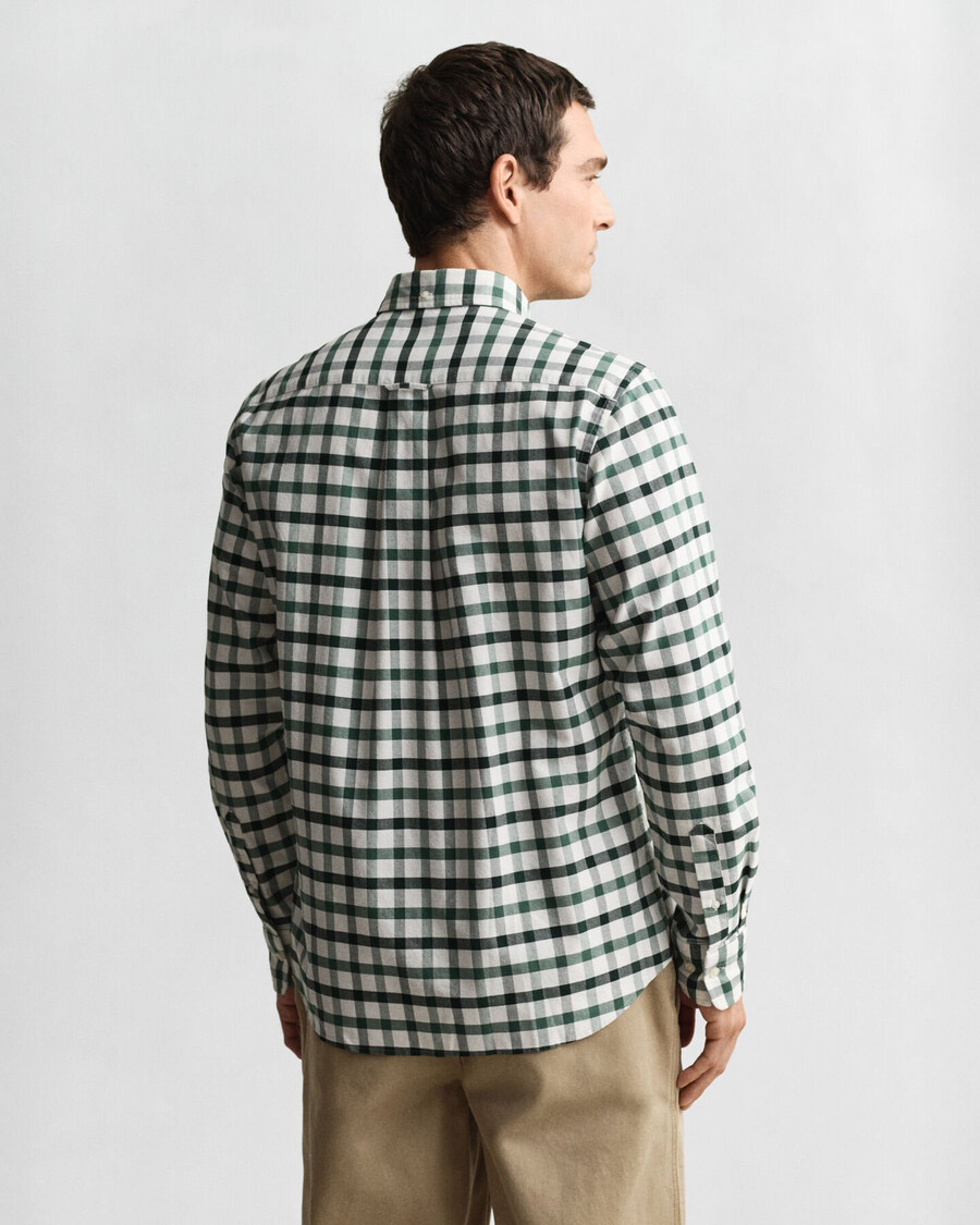 camisa oxford de cuadros de corte regular - verde madera