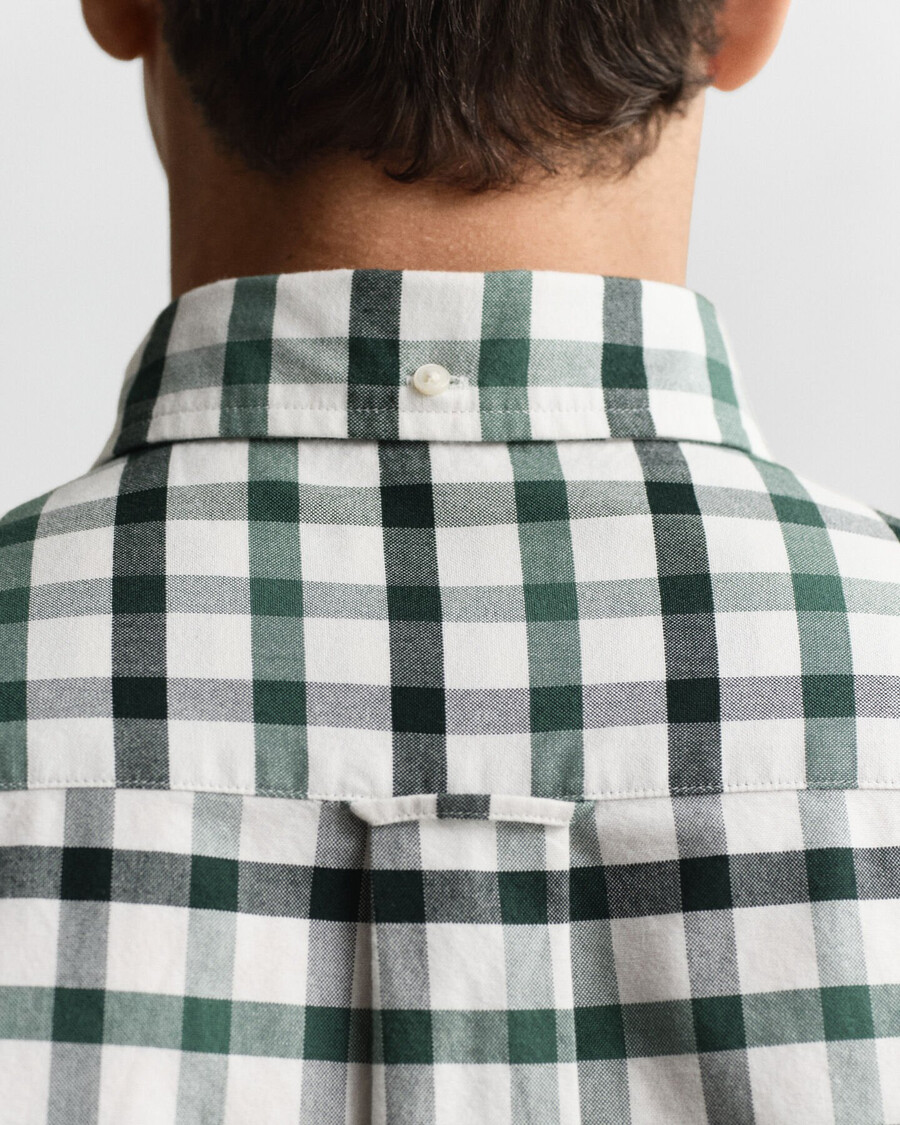 camisa oxford de cuadros de corte regular - verde madera