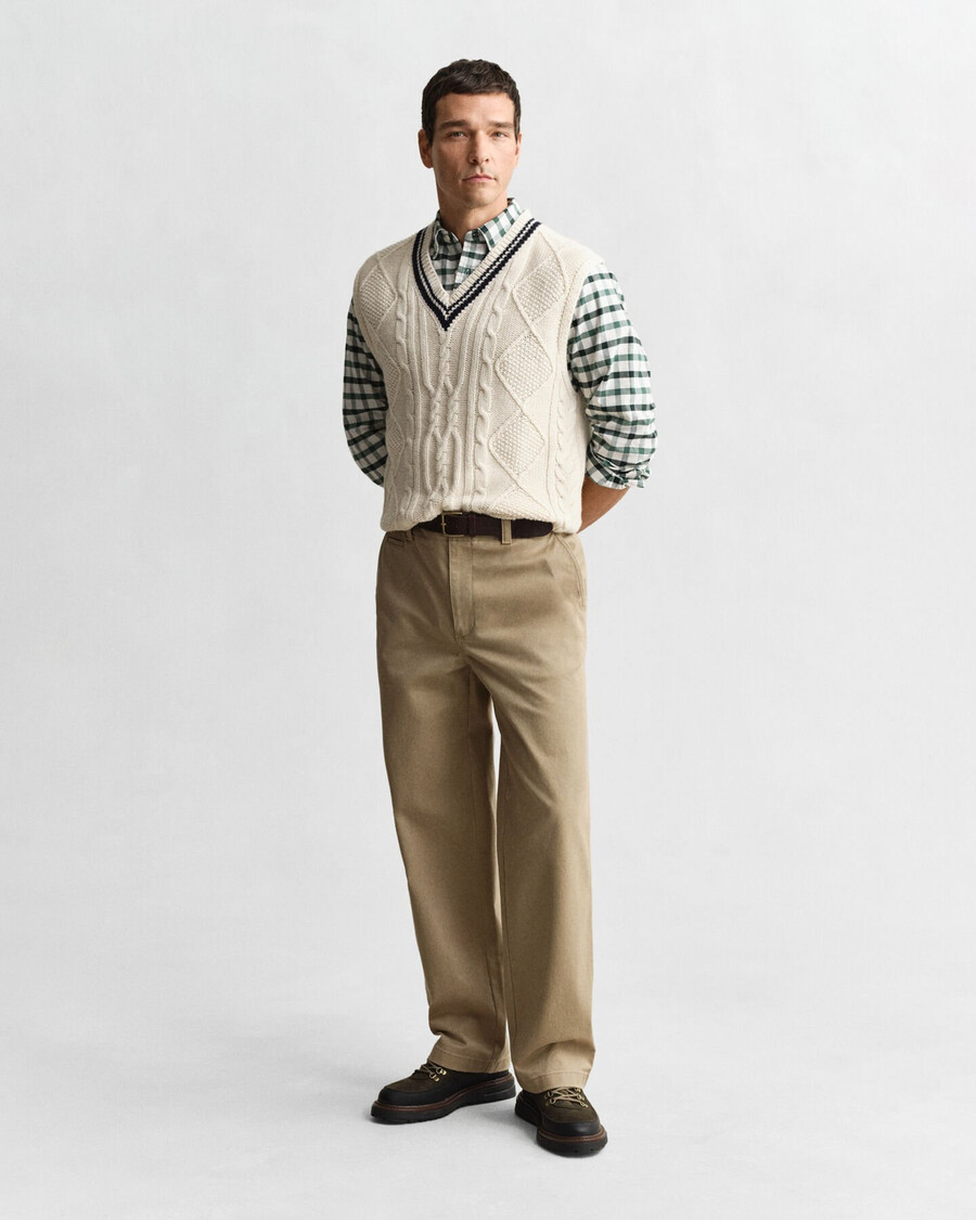 camisa oxford de cuadros de corte regular - verde madera