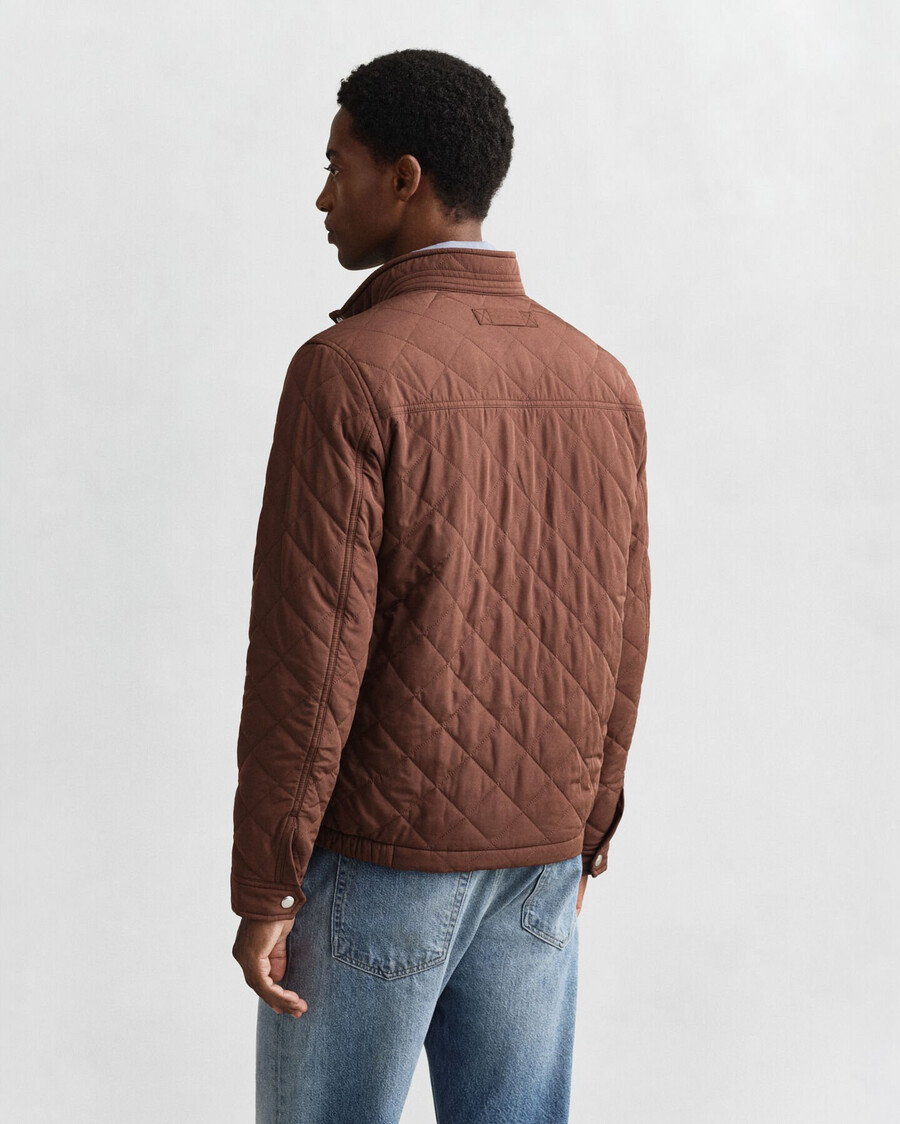 chaqueta cortavientos acolchada - marrón caoba