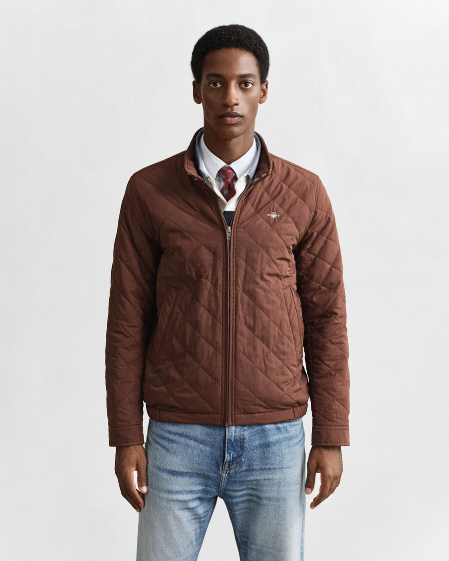 chaqueta cortavientos acolchada - marrón caoba