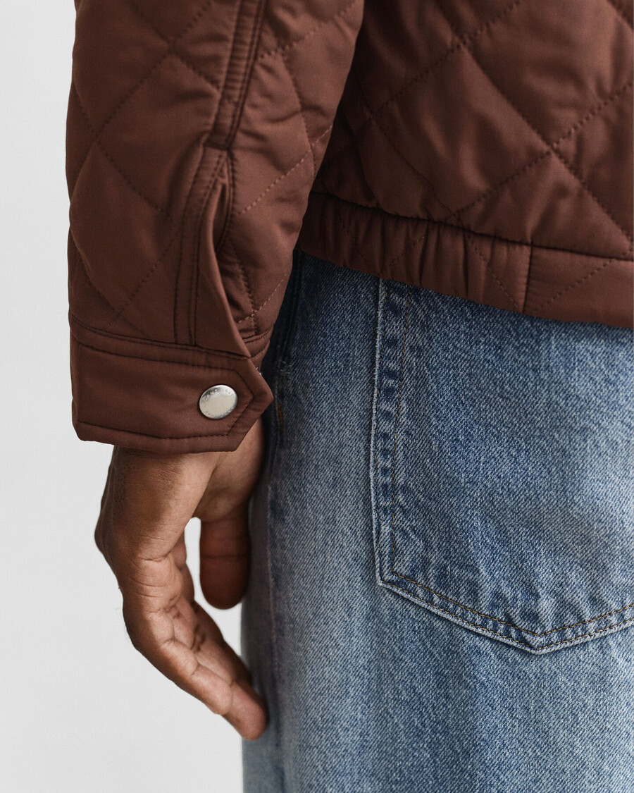 chaqueta cortavientos acolchada - marrón caoba
