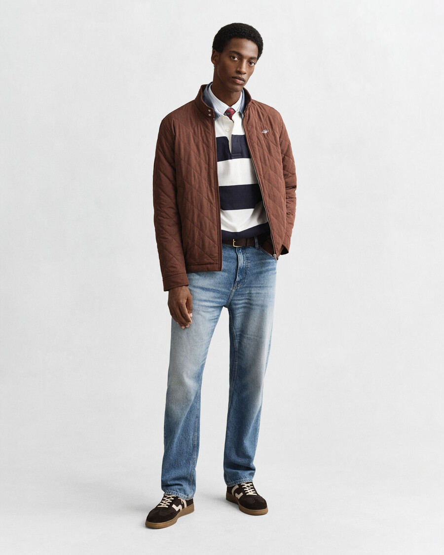 chaqueta cortavientos acolchada - marrón caoba
