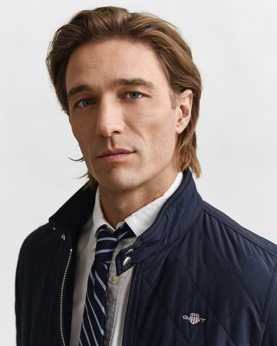 chaqueta cortavientos acolchada - azul noche