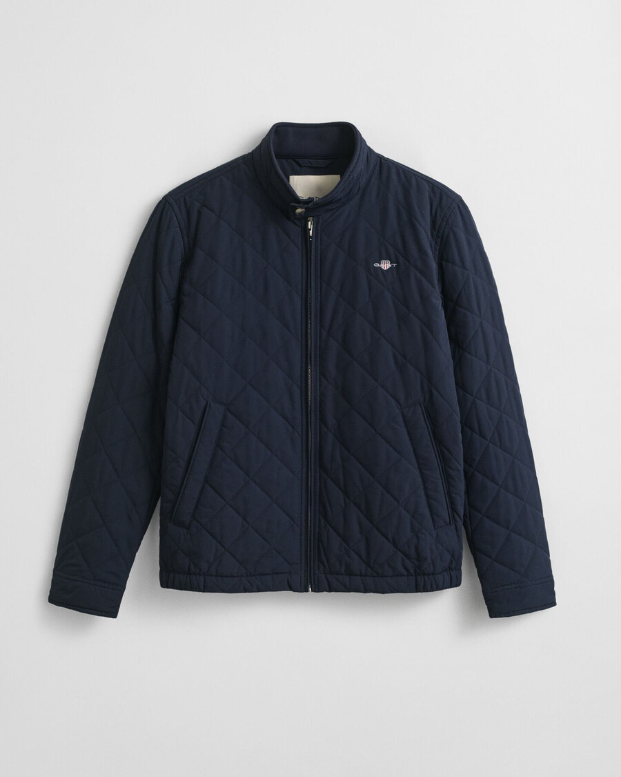 chaqueta cortavientos acolchada - azul noche