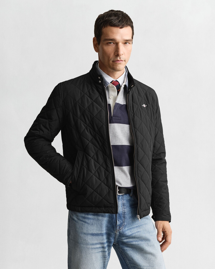 chaqueta cortavientos acolchada - negra