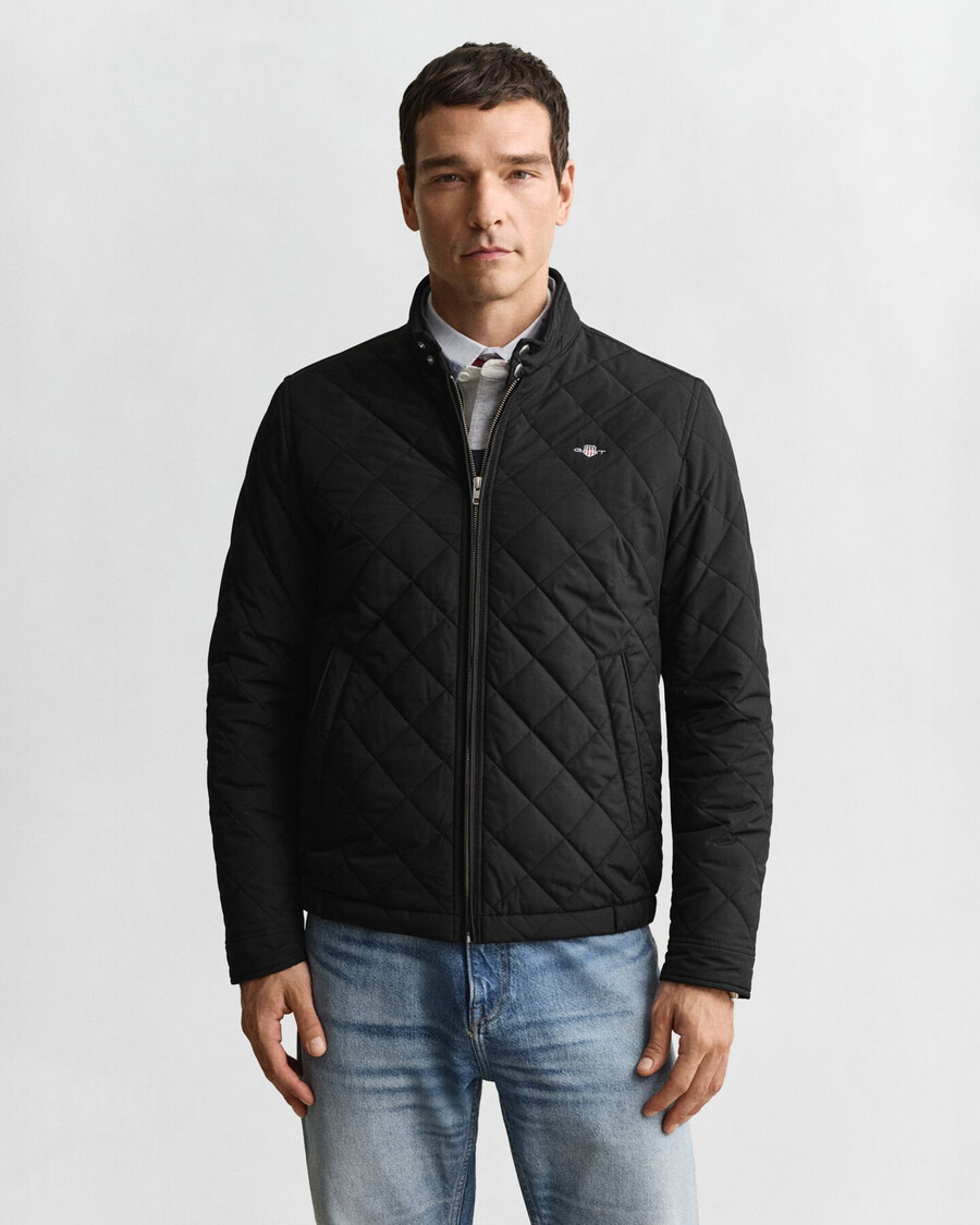 chaqueta cortavientos acolchada - negra