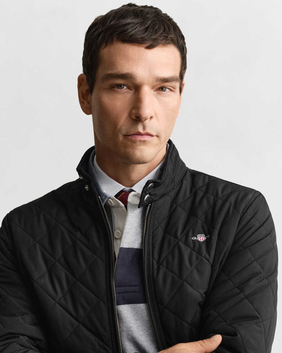 chaqueta cortavientos acolchada - negra