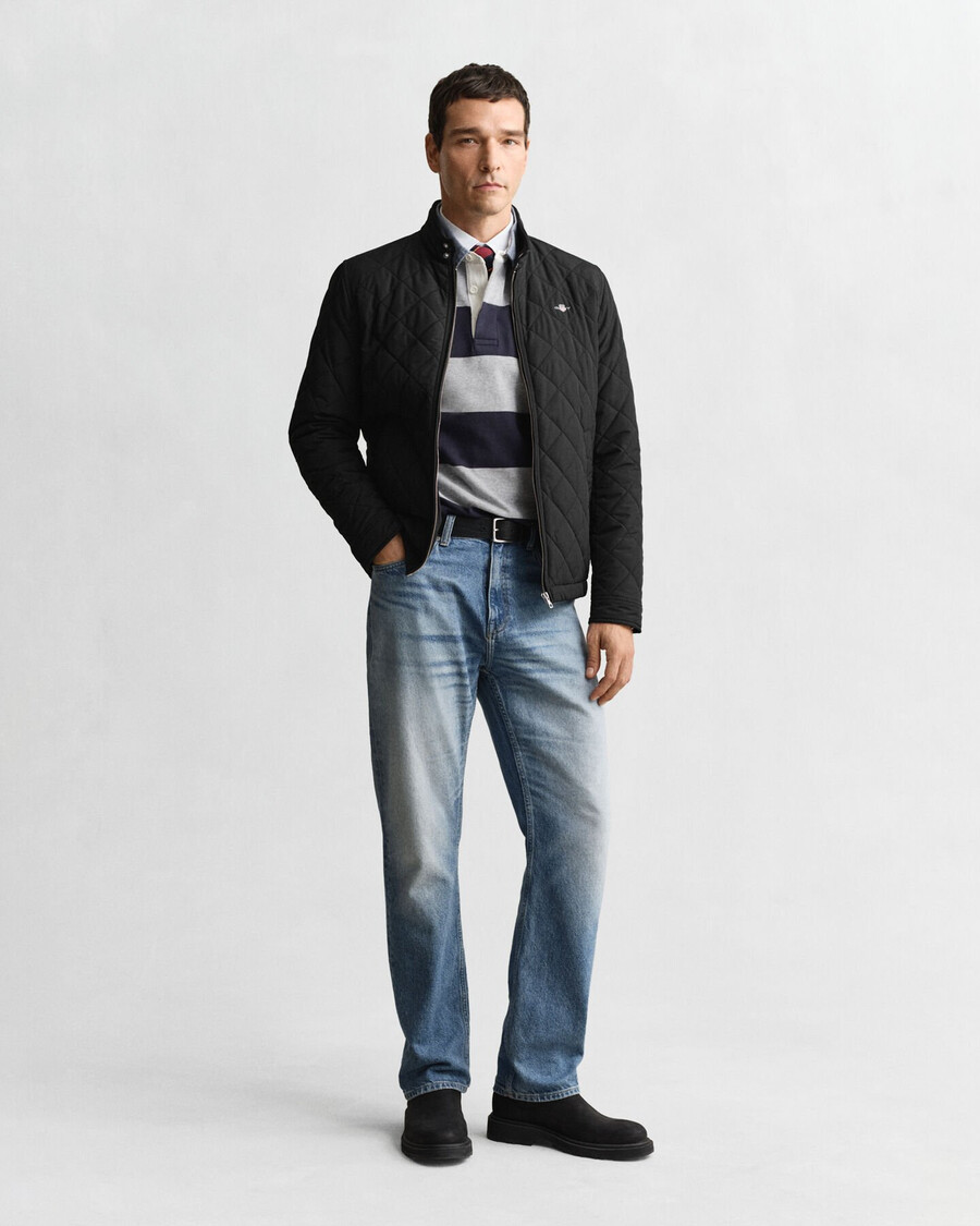 chaqueta cortavientos acolchada - negra