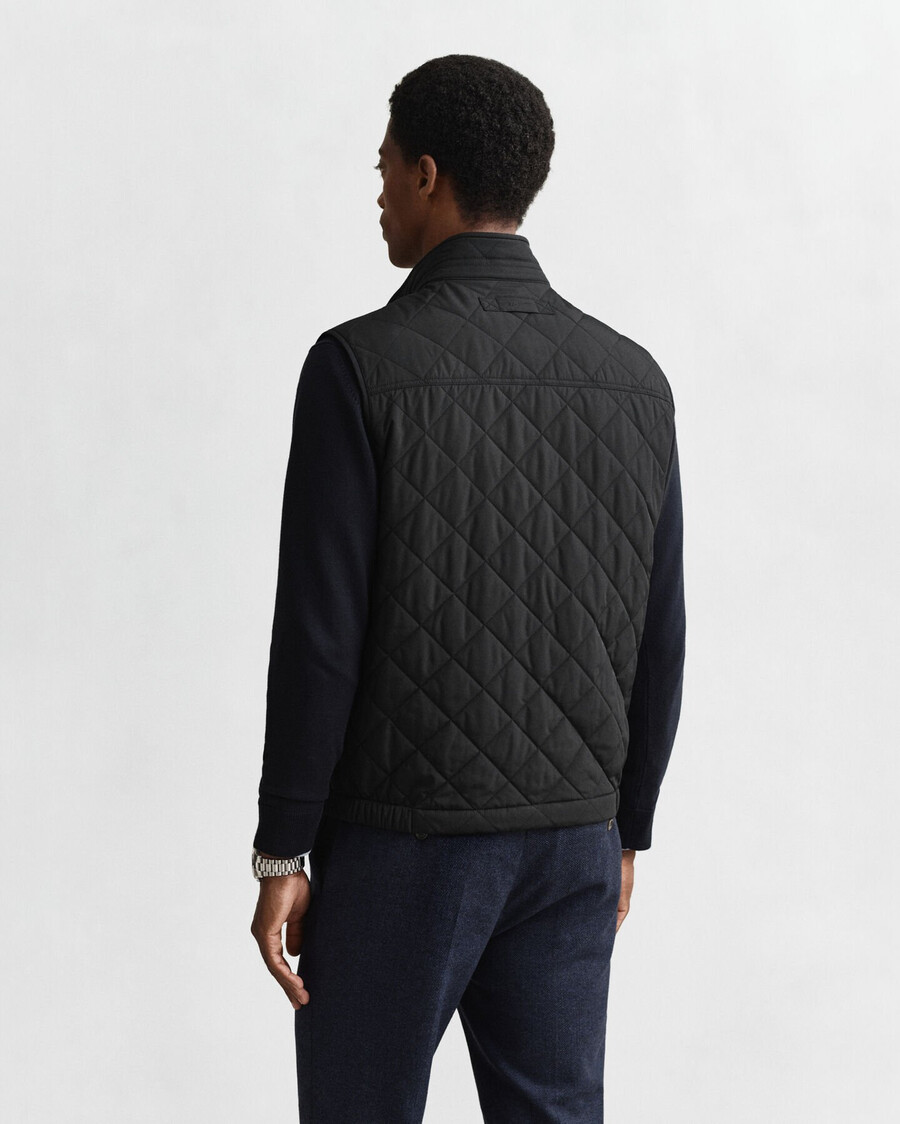 chaleco cortavientos acolchado - negro