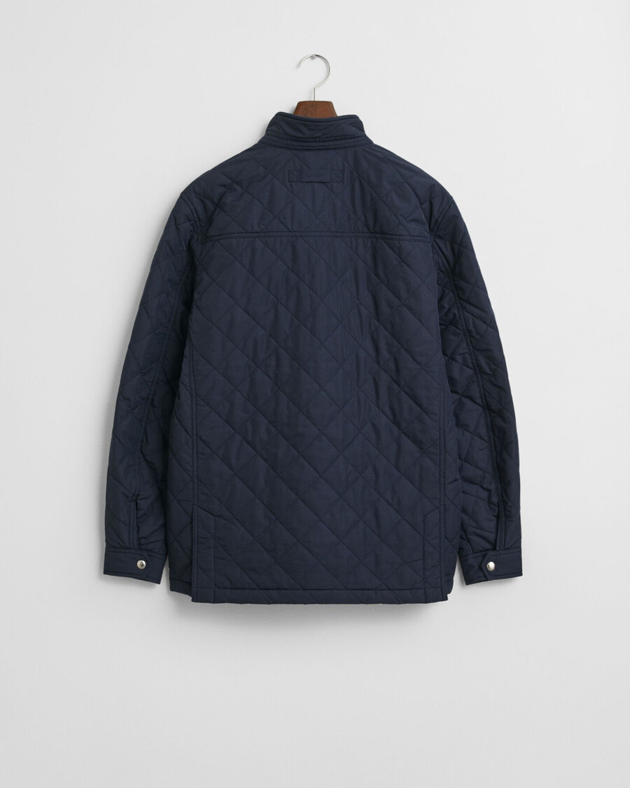 chaqueta cortavientos acolchada de longitud media - azul noche