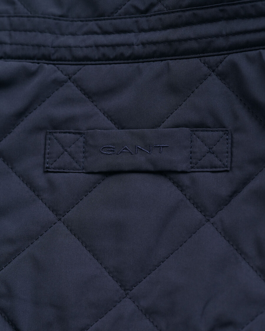 chaqueta cortavientos acolchada de longitud media - azul noche