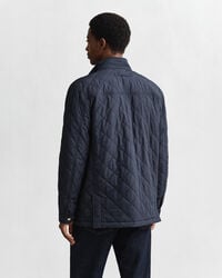 chaqueta cortavientos acolchada de longitud media - azul noche