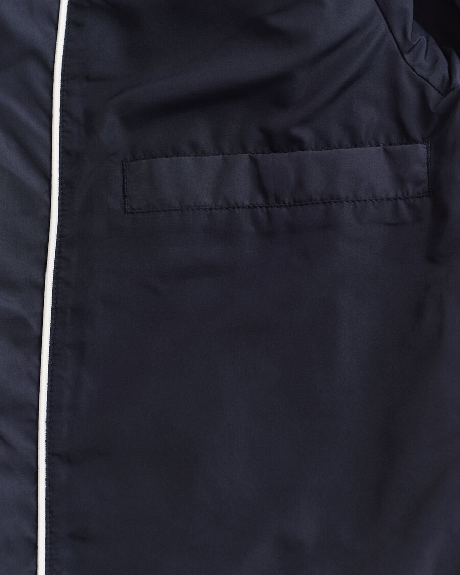 chaqueta cortavientos acolchada de longitud media - azul noche