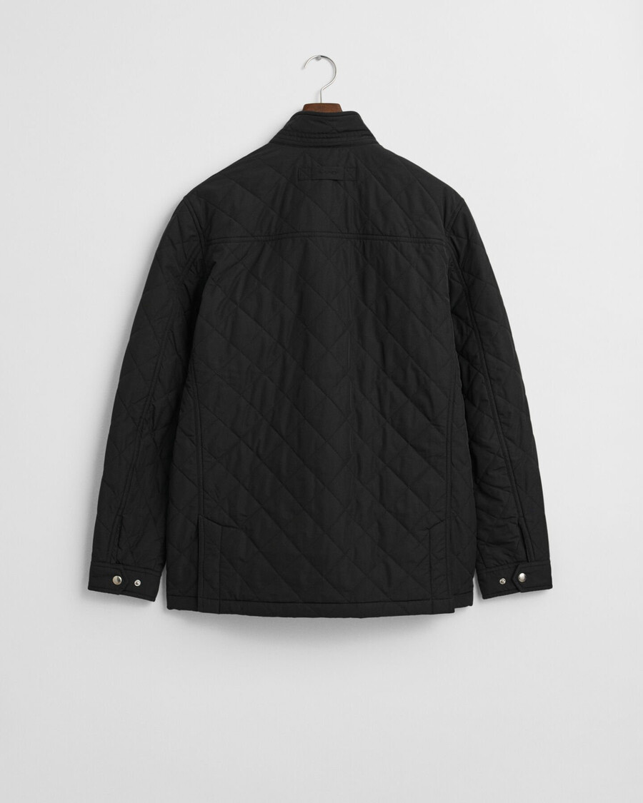 chaqueta cortavientos acolchada de longitud media - negra