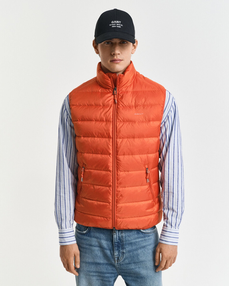 chaleco ligero de plumón - naranja intenso