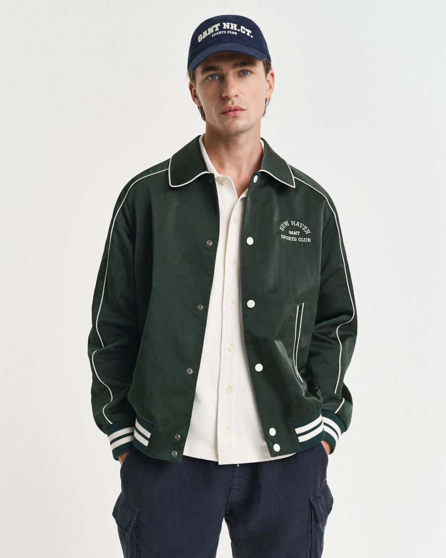 chaqueta universitaria sport club - verde tartán