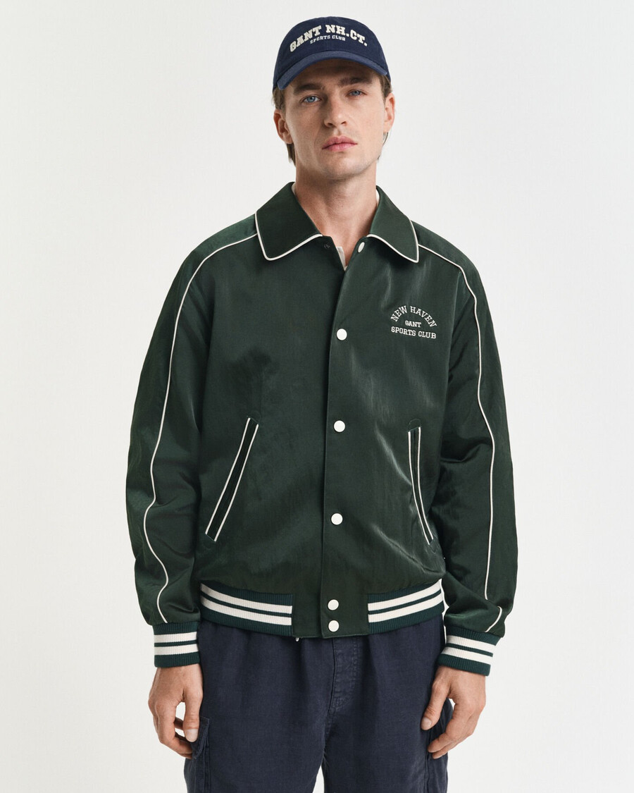 chaqueta universitaria sport club - verde tartán