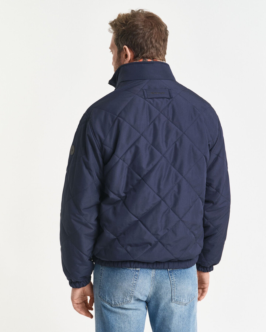 chaqueta reversible de cuello alto - azul noche