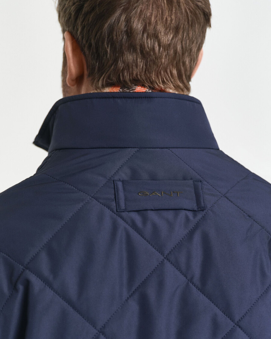 chaqueta reversible de cuello alto - azul noche