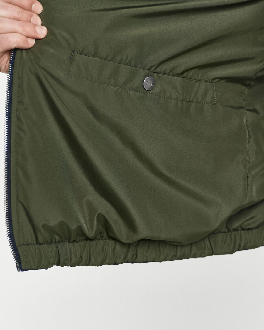 chaqueta reversible de cuello alto - azul noche