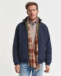 chaqueta reversible de cuello alto - azul noche
