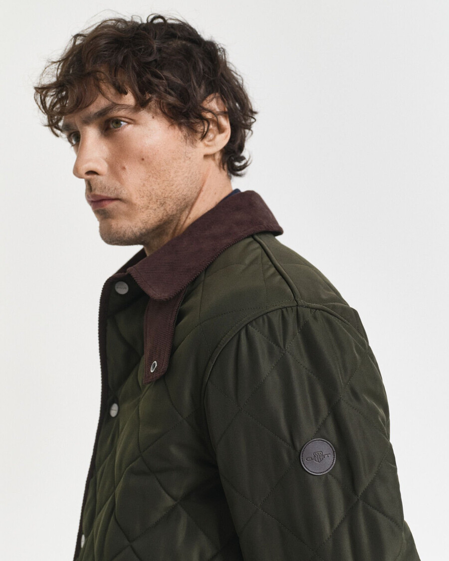 chaqueta acolchada - verde musgo oscuro