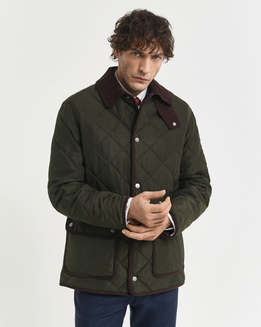 chaqueta acolchada - verde musgo oscuro