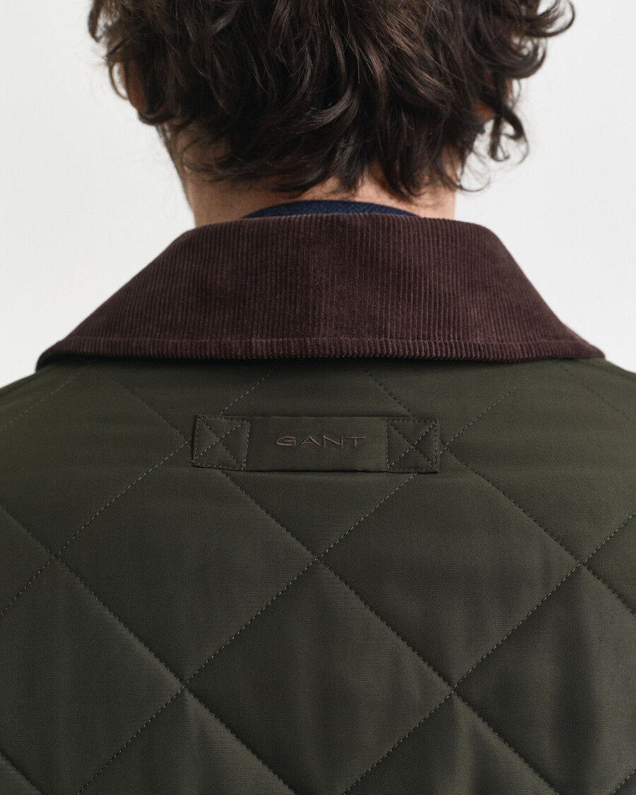 chaqueta acolchada - verde musgo oscuro