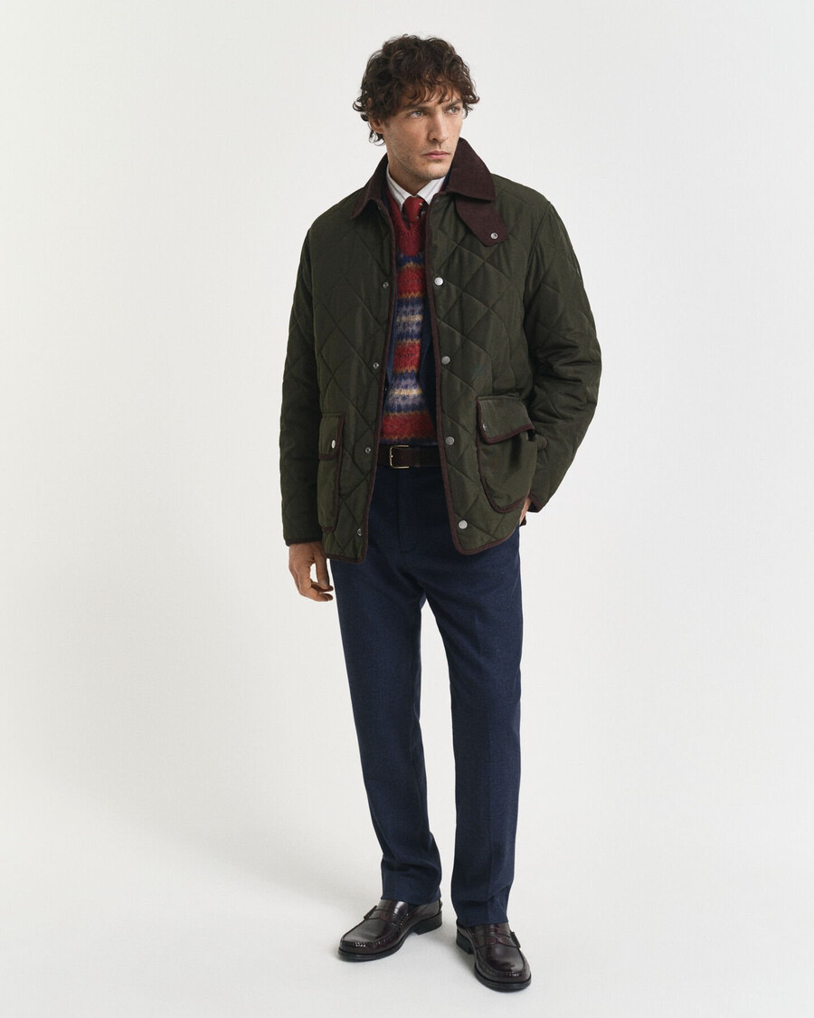chaqueta acolchada - verde musgo oscuro