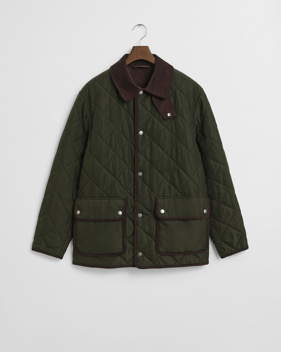 chaqueta acolchada - verde musgo oscuro