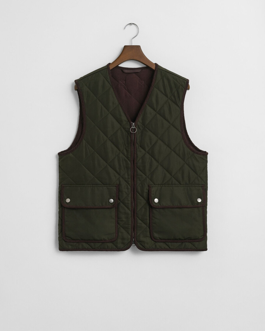 chaleco acolchado - verde musgo oscuro
