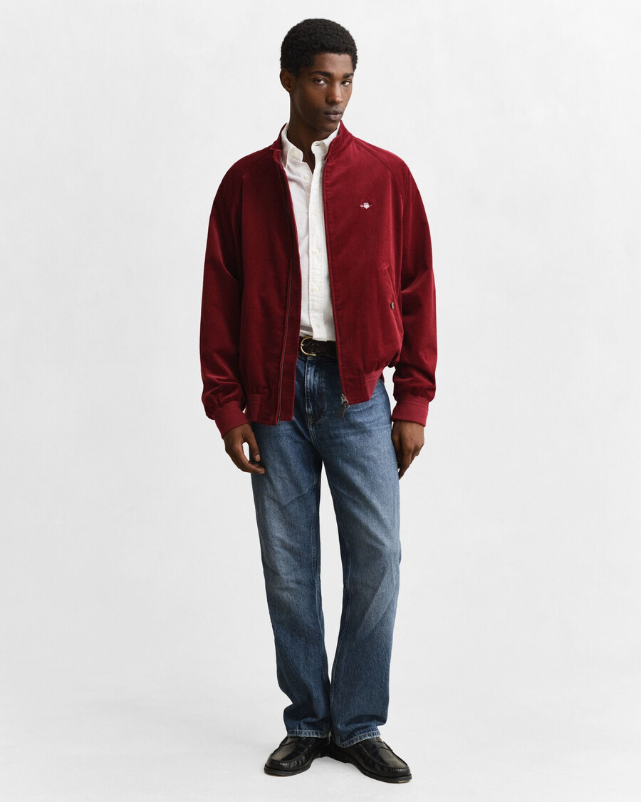 chaqueta harrington de pana - plumped red