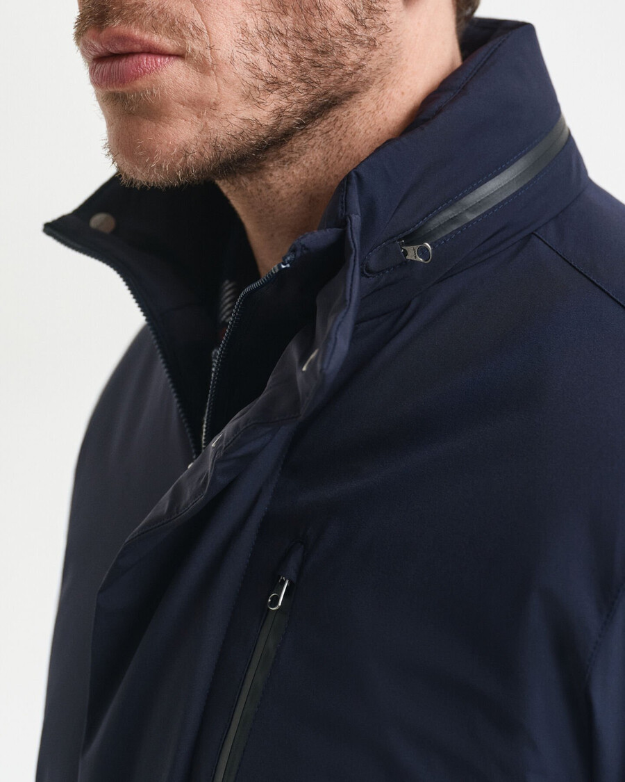 chaqueta doble de largo medio - azul noche