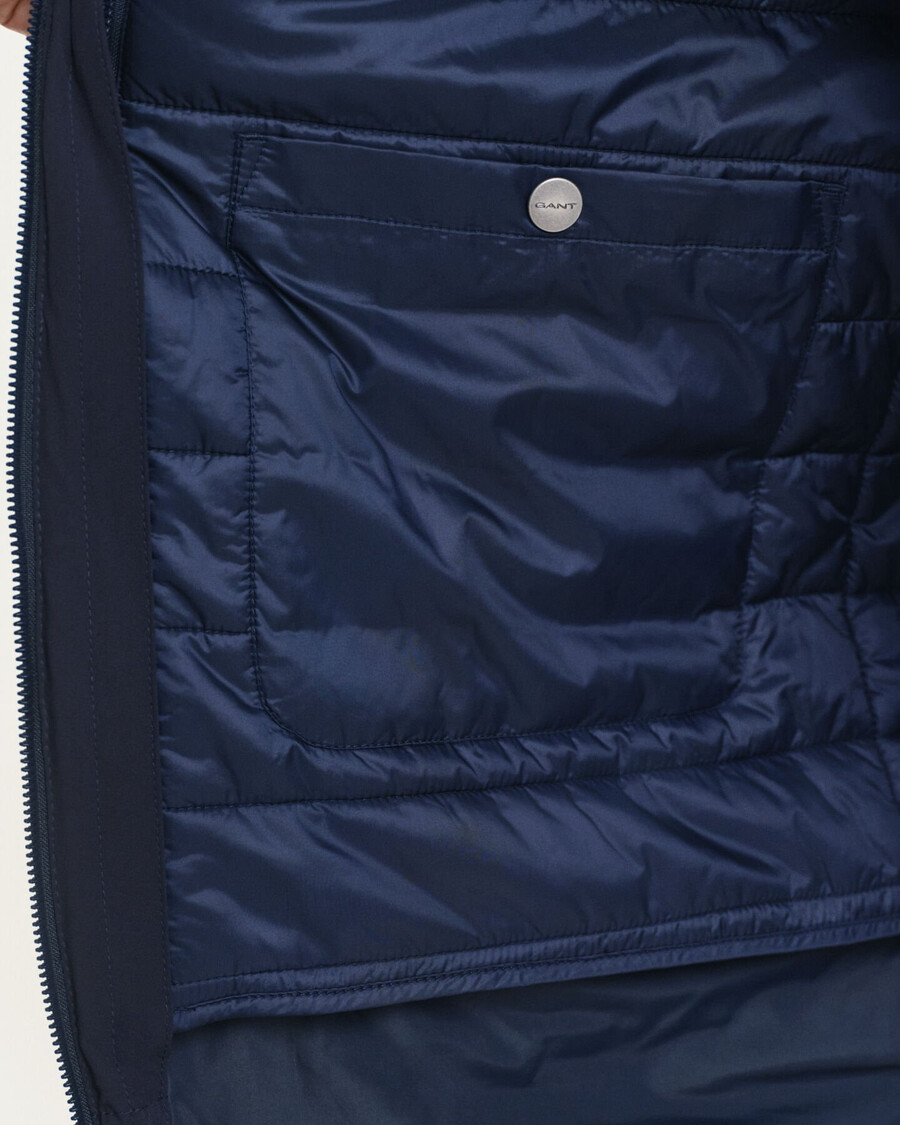 chaqueta doble de largo medio - azul noche