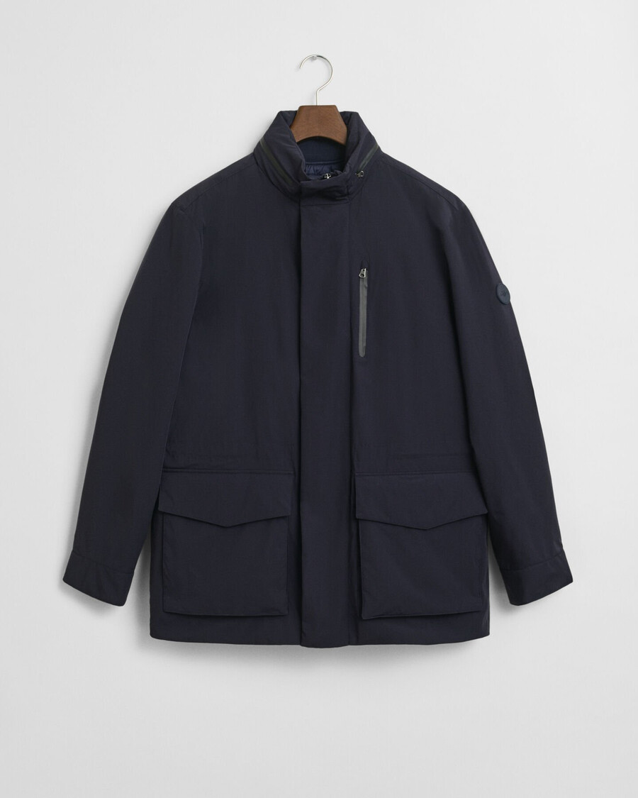 chaqueta doble de largo medio - azul noche