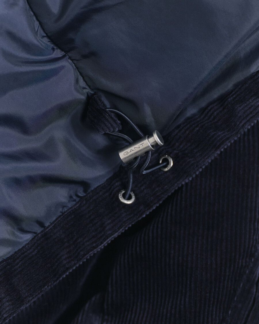 chaqueta acolchada de pana - azul noche