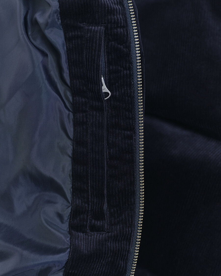 chaqueta acolchada de pana - azul noche